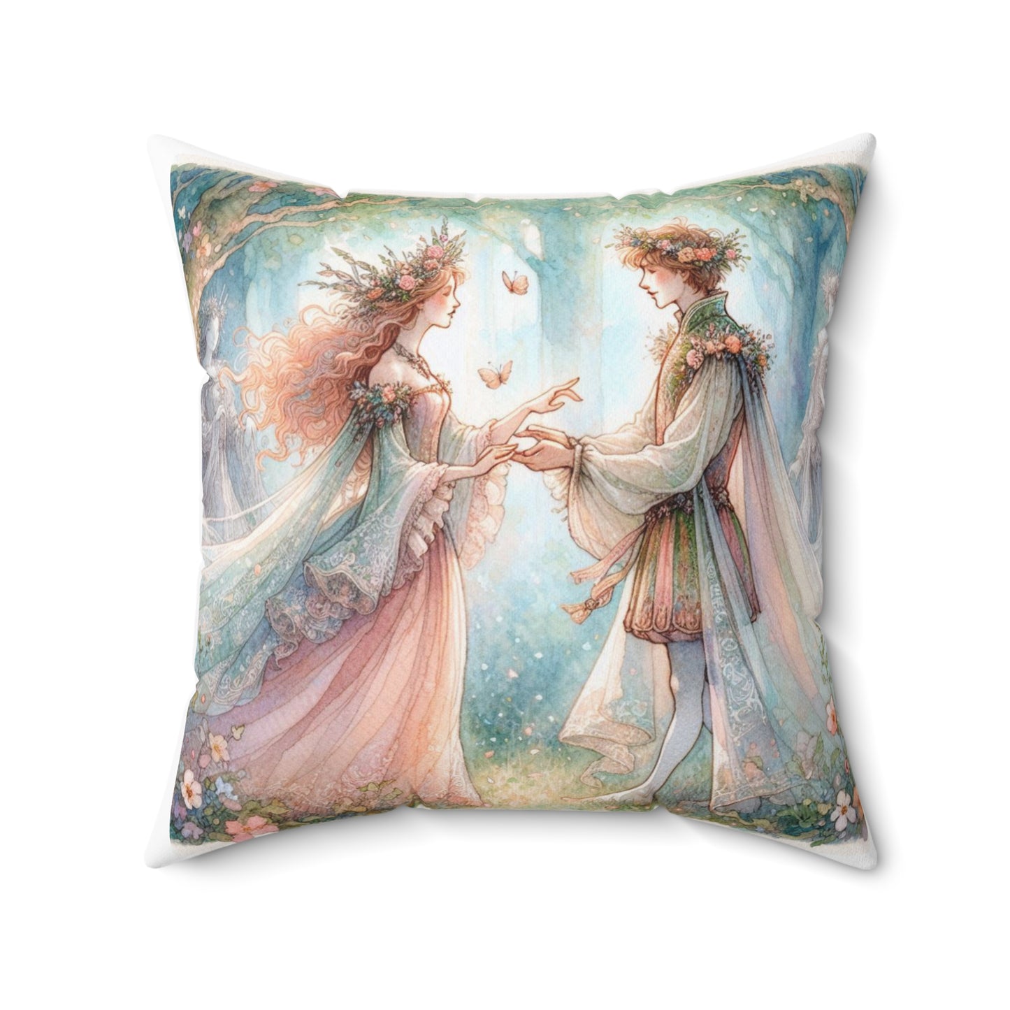 Shakespeare Pillow, Literary Home Decor, Fairy Tale Room Accent, Enchanted Square Cushion, Magical Gift, Midsummer Night Dream Throw Pillow