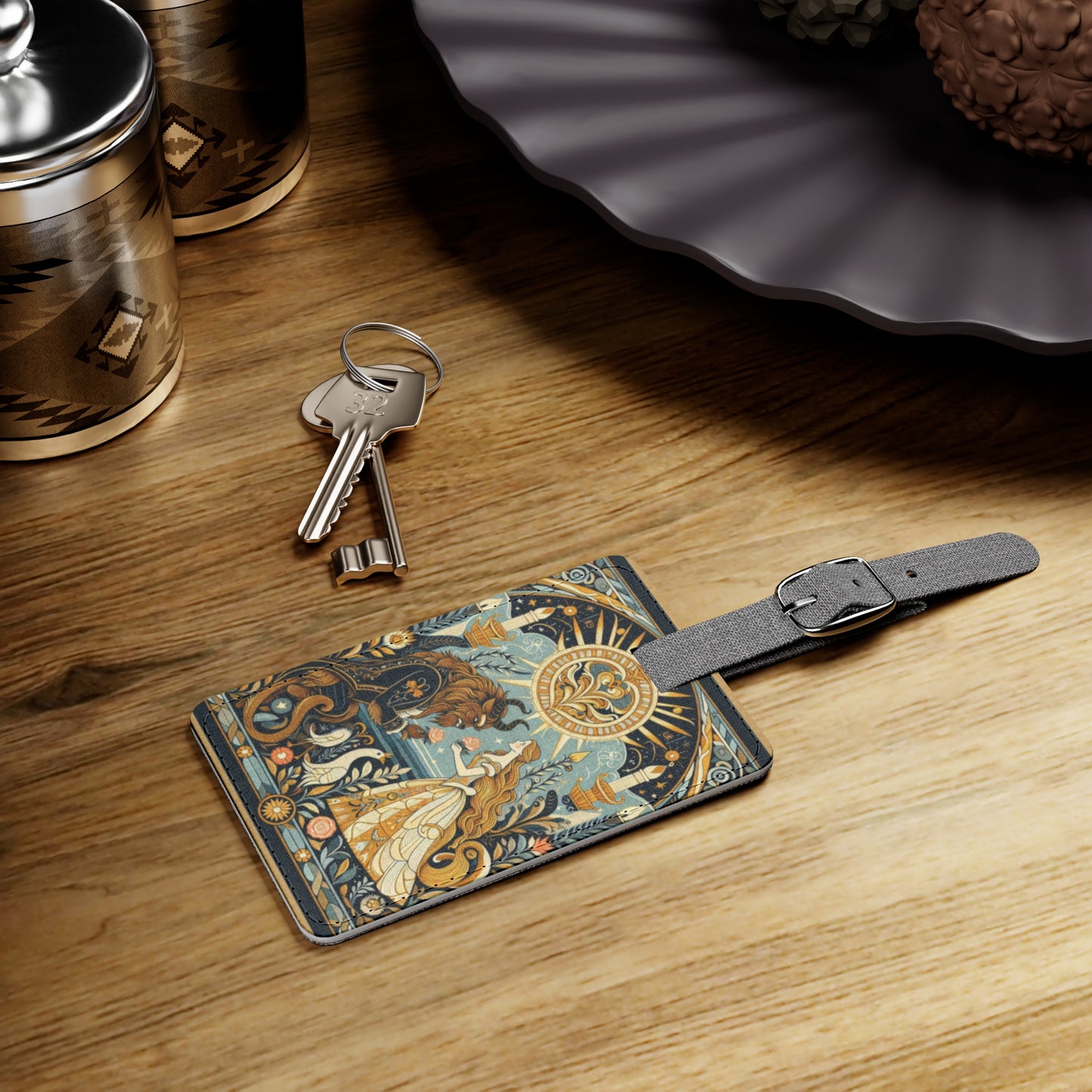 Rectangle Luggage Tag, Beauty and the Beast Design, Fairytale Travel Accessory Gift, Vacation Essentials, Adventure Travel Unique