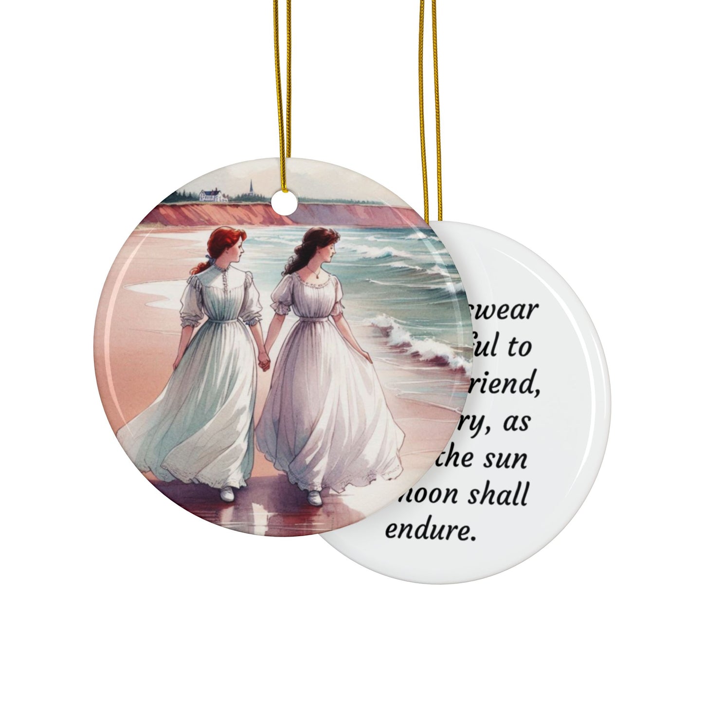 Ceramic Ornaments, Anne of Green Gables, Holiday Decor, Stocking Stuffer Gift, Diana Barry, Lucy Maud Montgomery