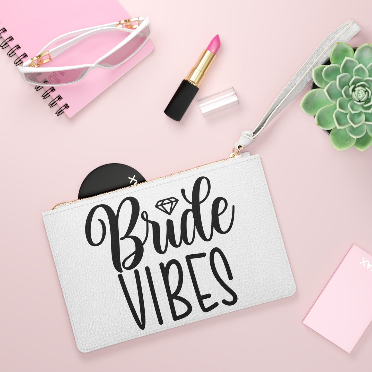 Bride Squad, Bride Vibes, Diamond, Bridal Party, Wedding, Cosmetic Pouch, Shower, Bachelorette, Gift, Clutch Bag