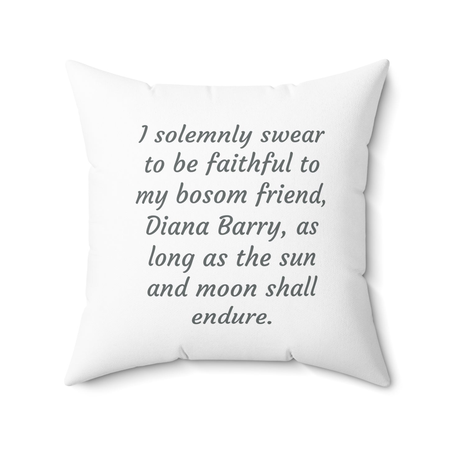 Anne of Green Gables Square Pillow - Diana Barry Library Book Nook Cushion, Lucy Maud Montgomery Inspired, Prince Edward Island Decor, Spun