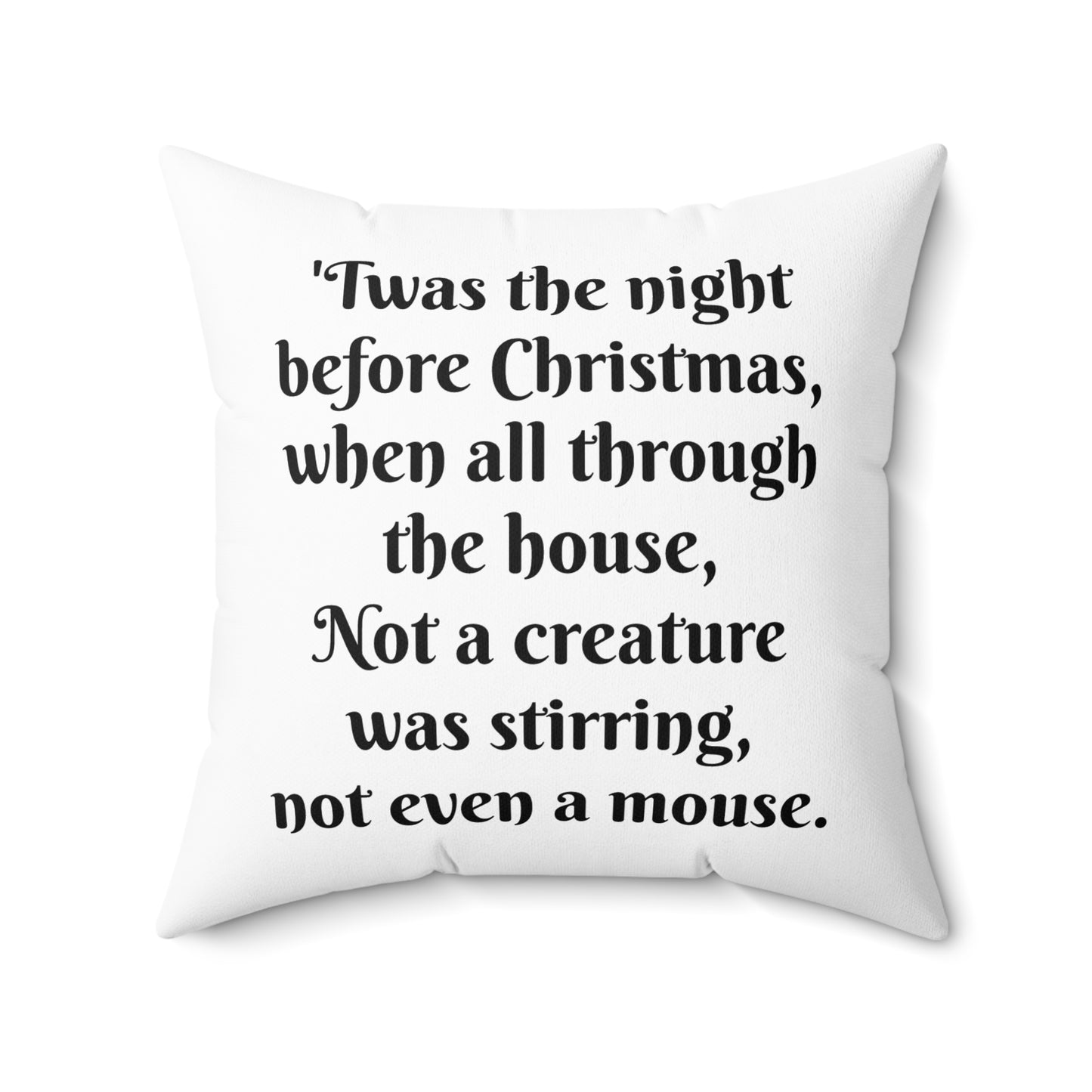 Christmas Mouse Spun Polyester Square Pillow, Twas the Night Before Christmas Collection, A Visit from St Nicholas, Book Nook, Library