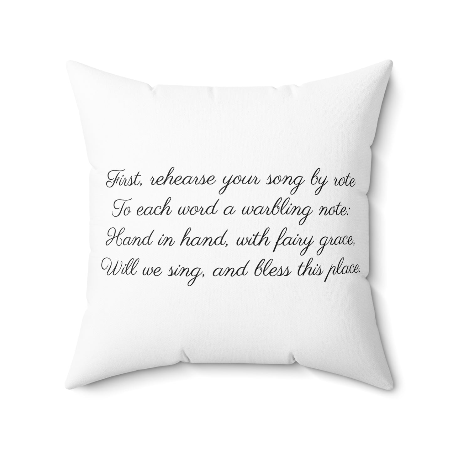 Shakespeare Pillow, Literary Home Decor, Fairy Tale Room Accent, Enchanted Square Cushion, Magical Gift, Midsummer Night Dream Throw Pillow