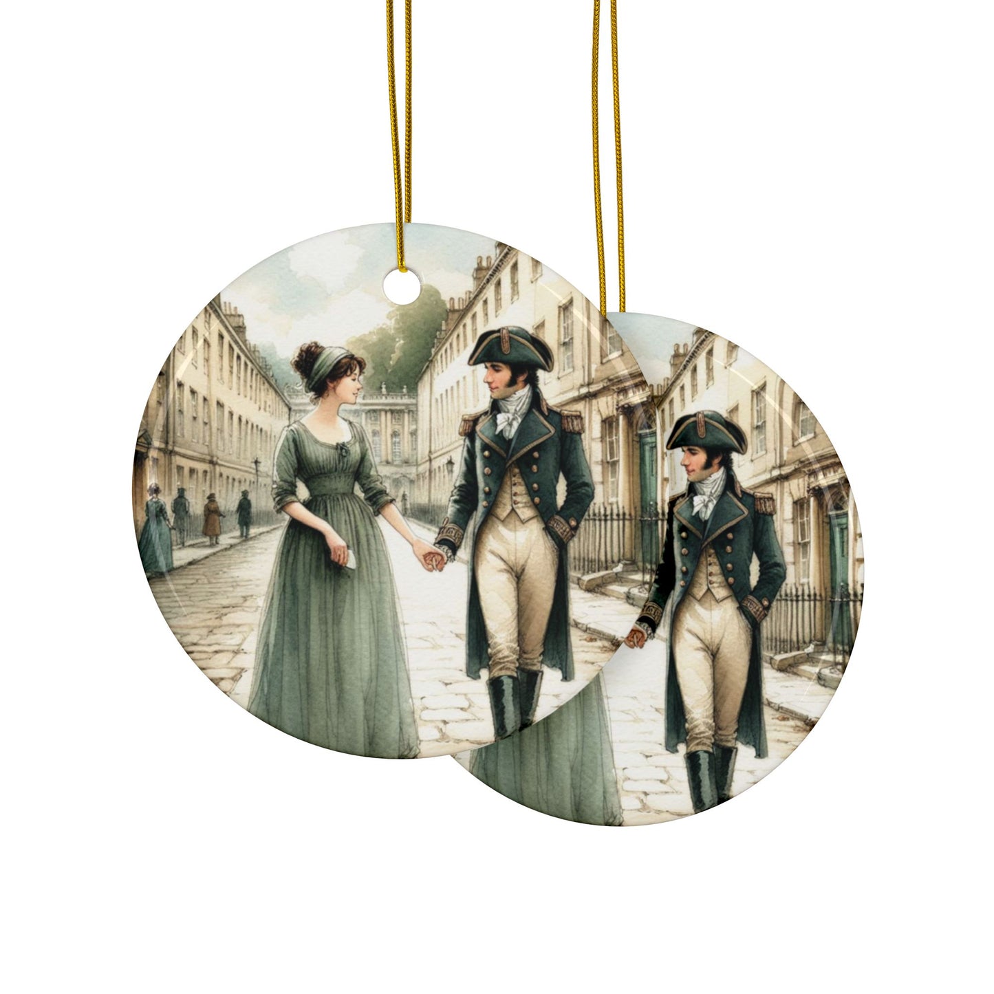 Ceramic Ornaments, Persuasion Jane Austen Gift, Stocking Stuffer, Christmas Tree Ornaments, Gifts for Lovers, Favors, 2-Side Print, (1pc,