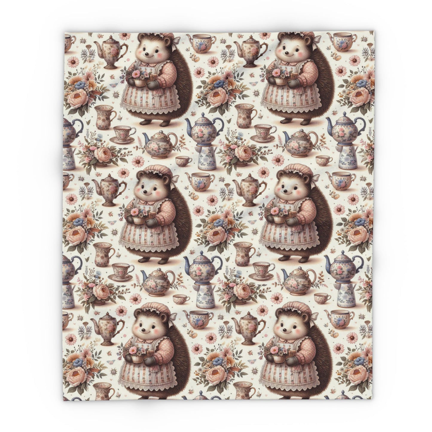 Arctic Fleece Blanket, Mrs Tiggy-Winkle Hedgehog, Beatrix Potter Inspired, Cozy Throw, Winter Home Decor, Cute Animal Blanket