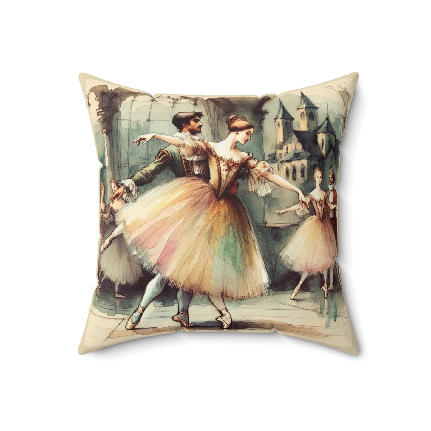 Romeo and Juliet Ballet Pillow, Elegant Home Decor, Dancer Gift, Throw Pillow, Shakespeare Quote
