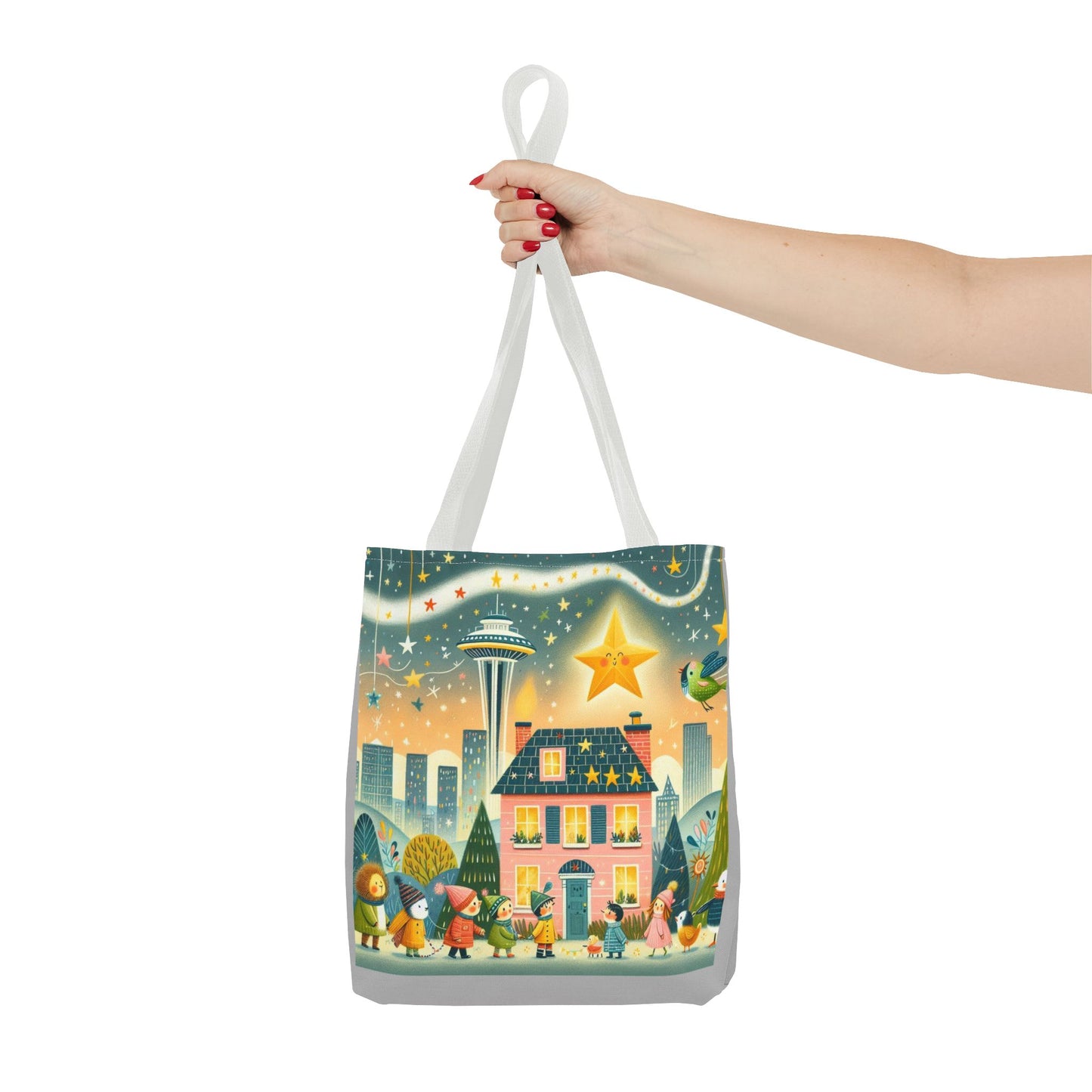 Seattle, Space Needle, Washington, Twinkle Twinkle Little Star, Nursery Rhyme, Tote Bag, Book Bag, Library Bag, Gift, School Bag,