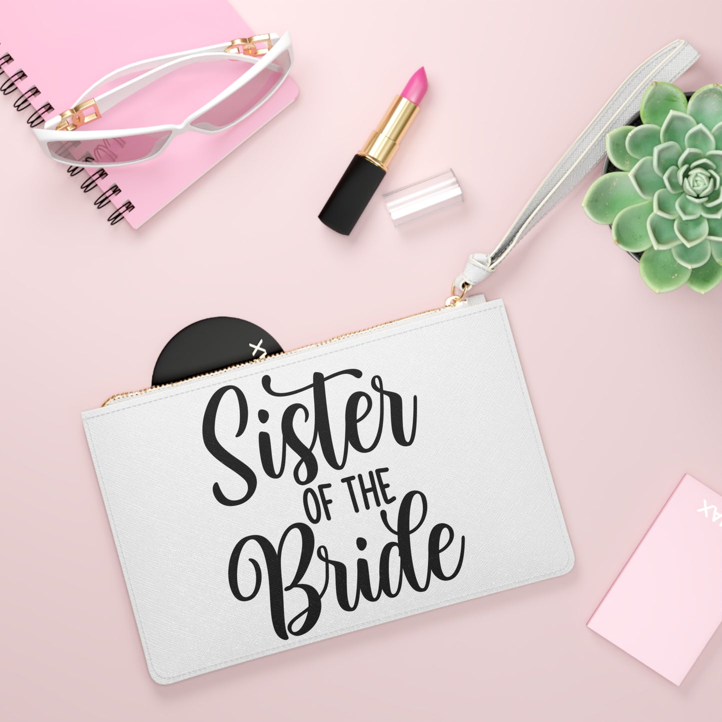 Sister of the Bride, Bridal Party, Wedding, Cosmetic Pouch, Shower, Bachelorette, Gift, Clutch Bag, Gift, Favor