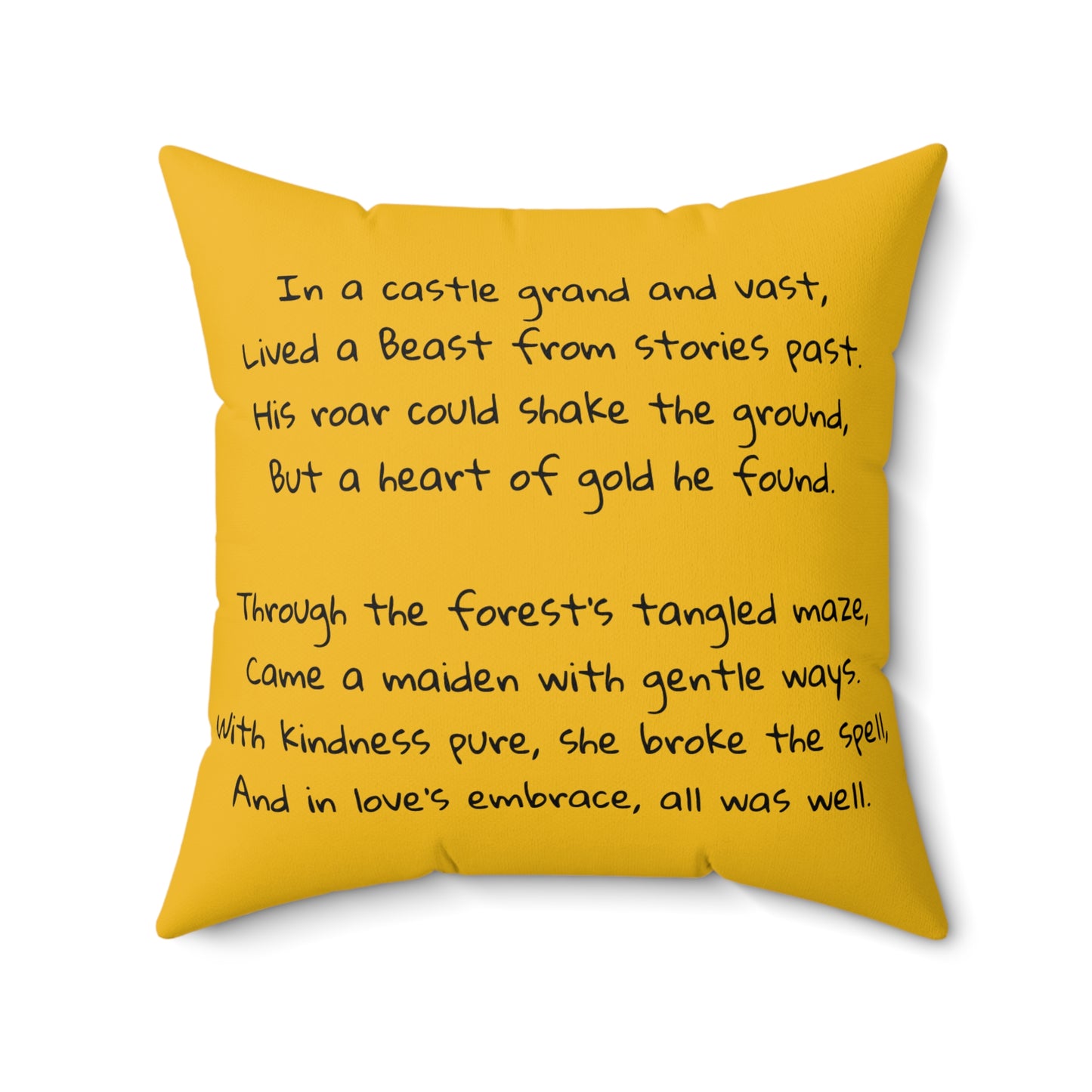 Beauty and the Beast, Fairy Tale, Square Pillow, Library, Book Nook, Reading Corner, Educational