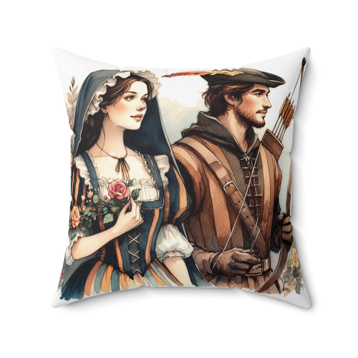 Robin Hood Maid Marion, Medieval, Literary, Cushion, Library, Book Nook, Square Pillow, Home Decor, Bedding Gift