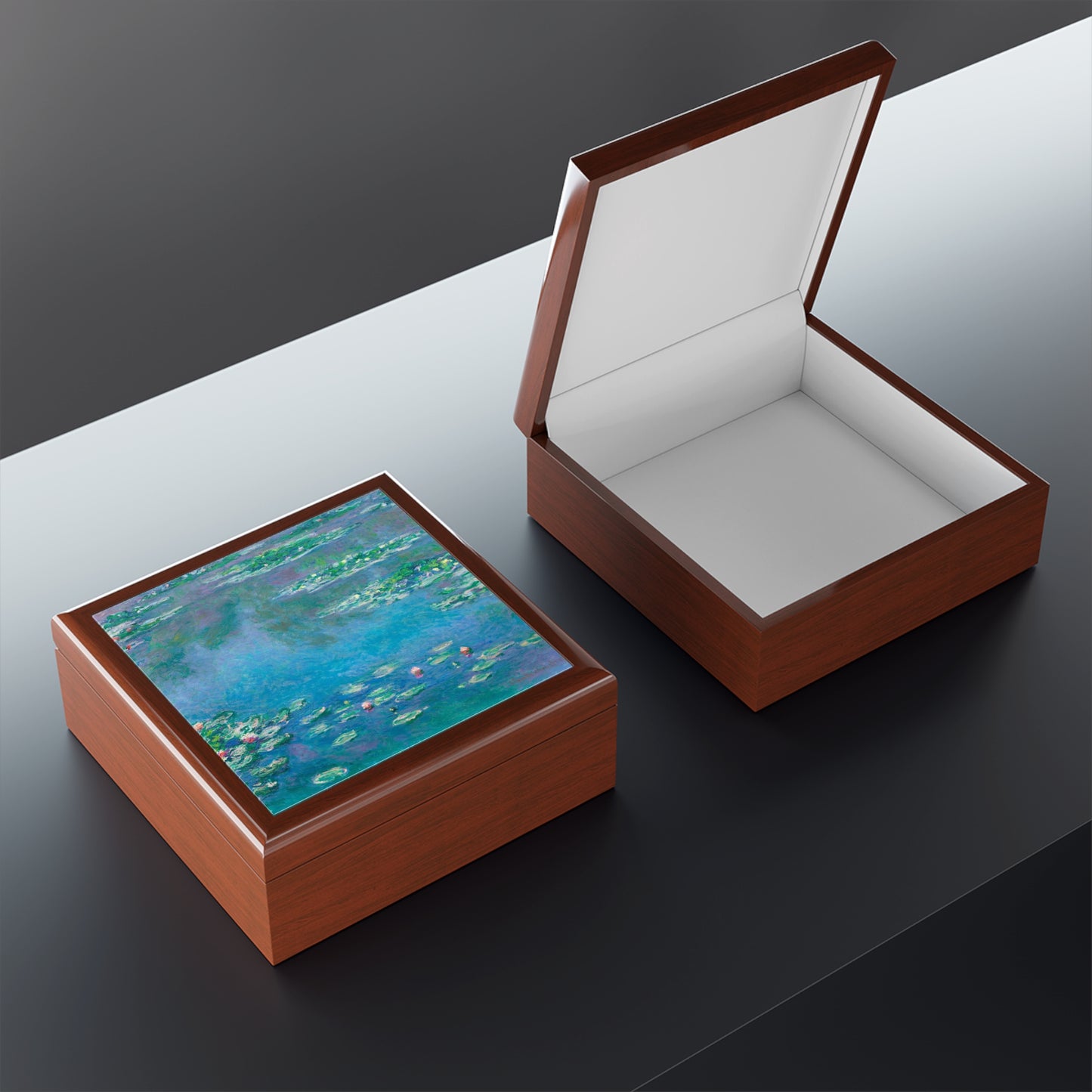 Claude Monet, Waterlily Garden, Waterlilies, Art, Gift, Impressionist, Jewelry Box