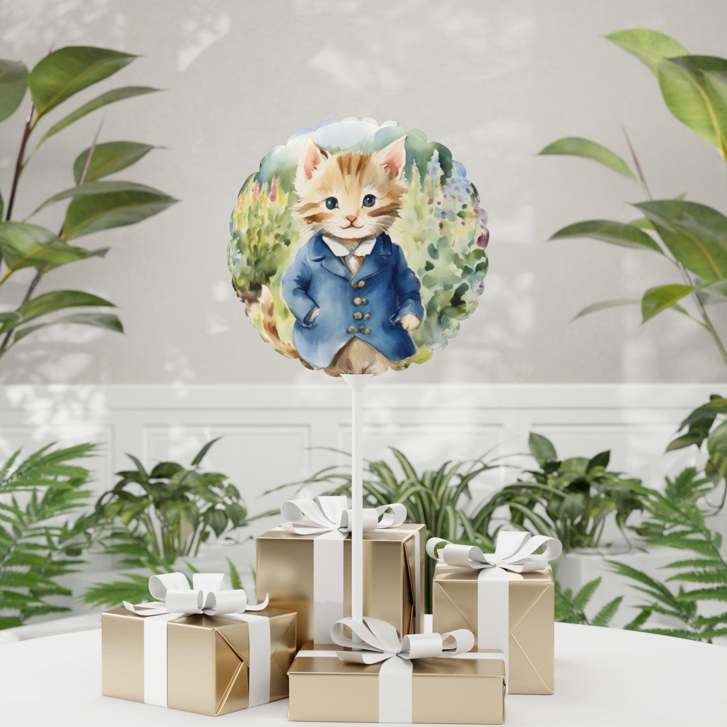 Balloon Party Supplies, Tom Kitten Baby Shower Gift, Beatrix Potter Inspired, 11" Heart-shaped Round Balloon, Decorations
