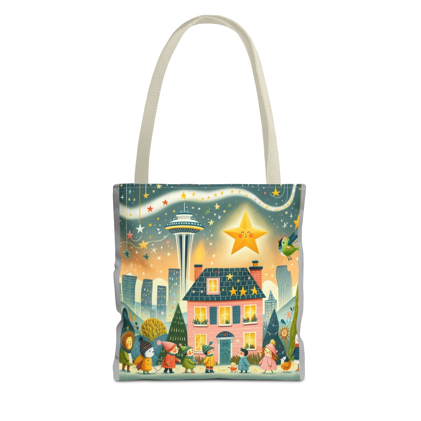 Seattle, Space Needle, Washington, Twinkle Twinkle Little Star, Nursery Rhyme, Tote Bag, Book Bag, Library Bag, Gift, School Bag,