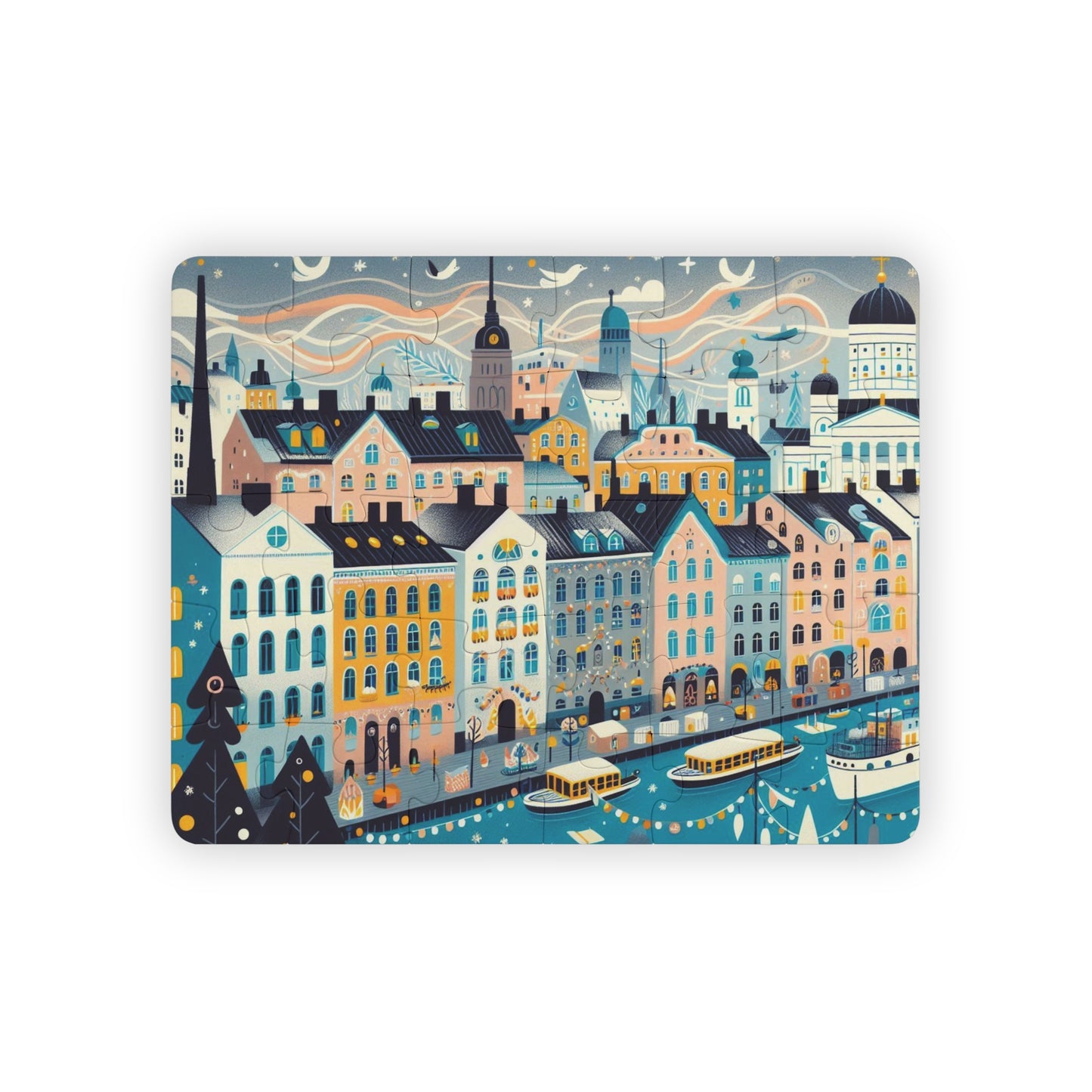 Kids Puzzle, 30-Piece - Helsinki Finland Geography Game Educational Gift, Fun for Children and Family Game Night, Great Learning Tool,