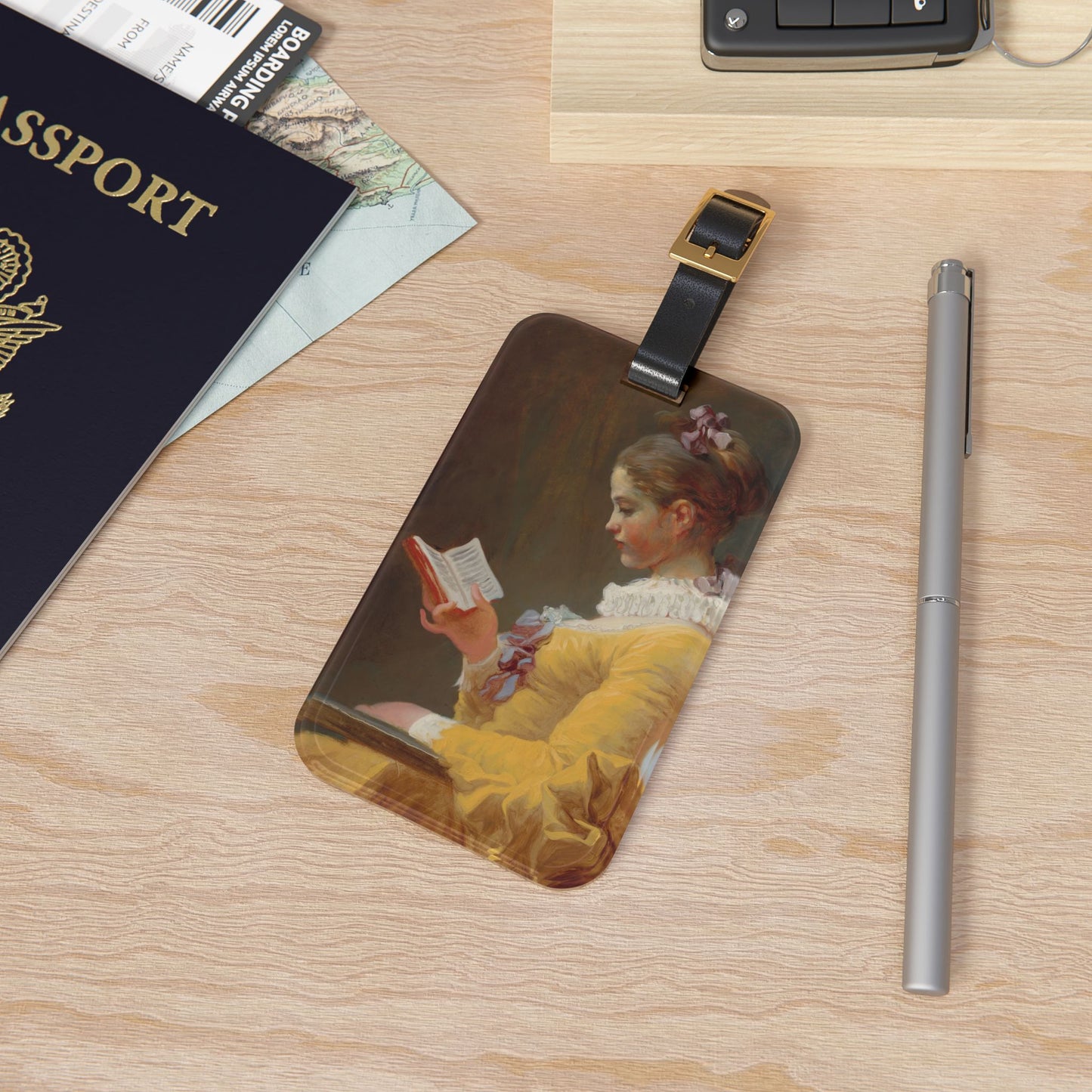 Fragonard, The Reader, Luggage Tag, Travel, Gift