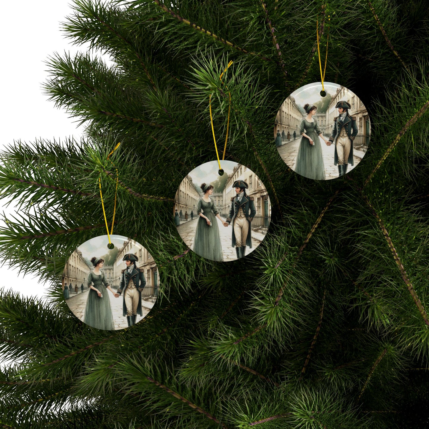 Ceramic Ornaments, Persuasion Jane Austen Gift, Stocking Stuffer, Christmas Tree Ornaments, Gifts for Lovers, Favors, 2-Side Print, (1pc,