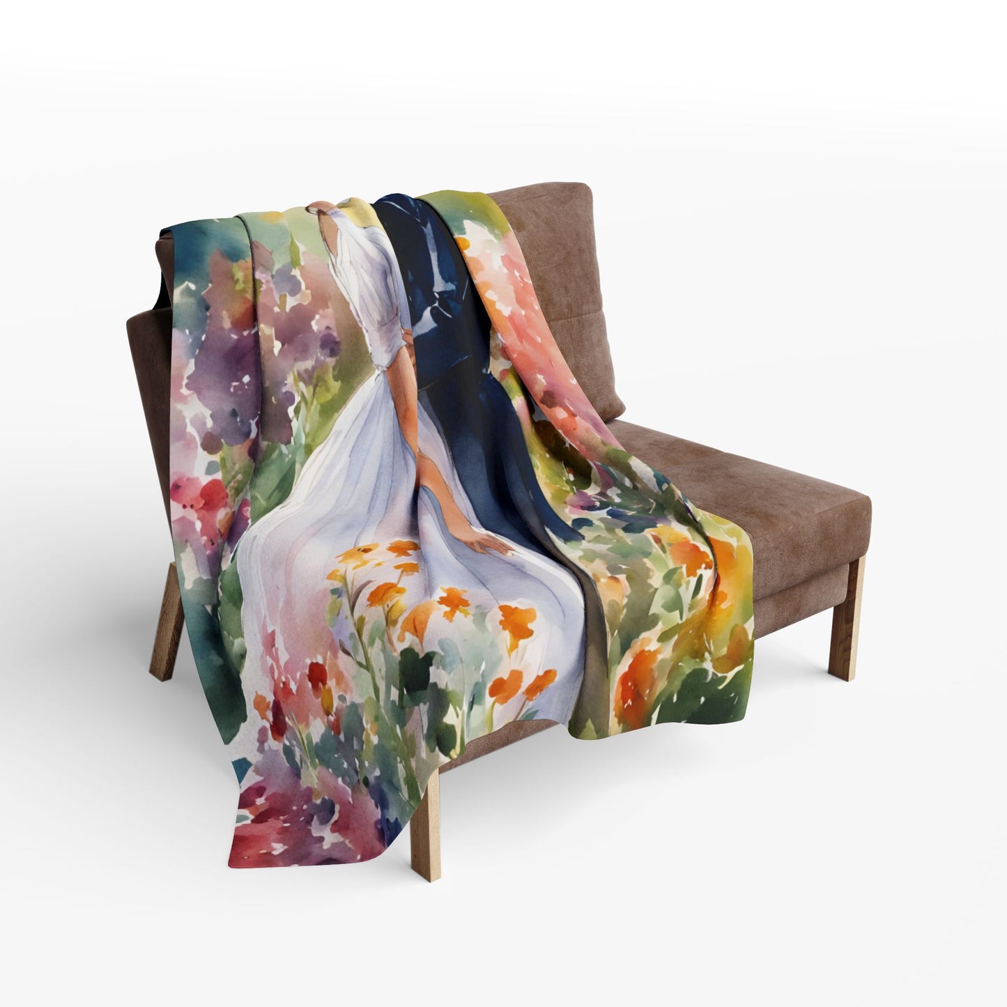 Fleece Blanket with Jane Austen Pride and Prejudice Regency Romantic Design, Cozy Home Décor, Wedding Gift