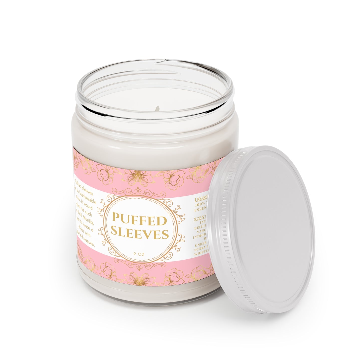 Anne of Green Gables, Puffed Sleeves, Scented, Candles, 9oz, Gift, Vanilla and Cocoa Scent
