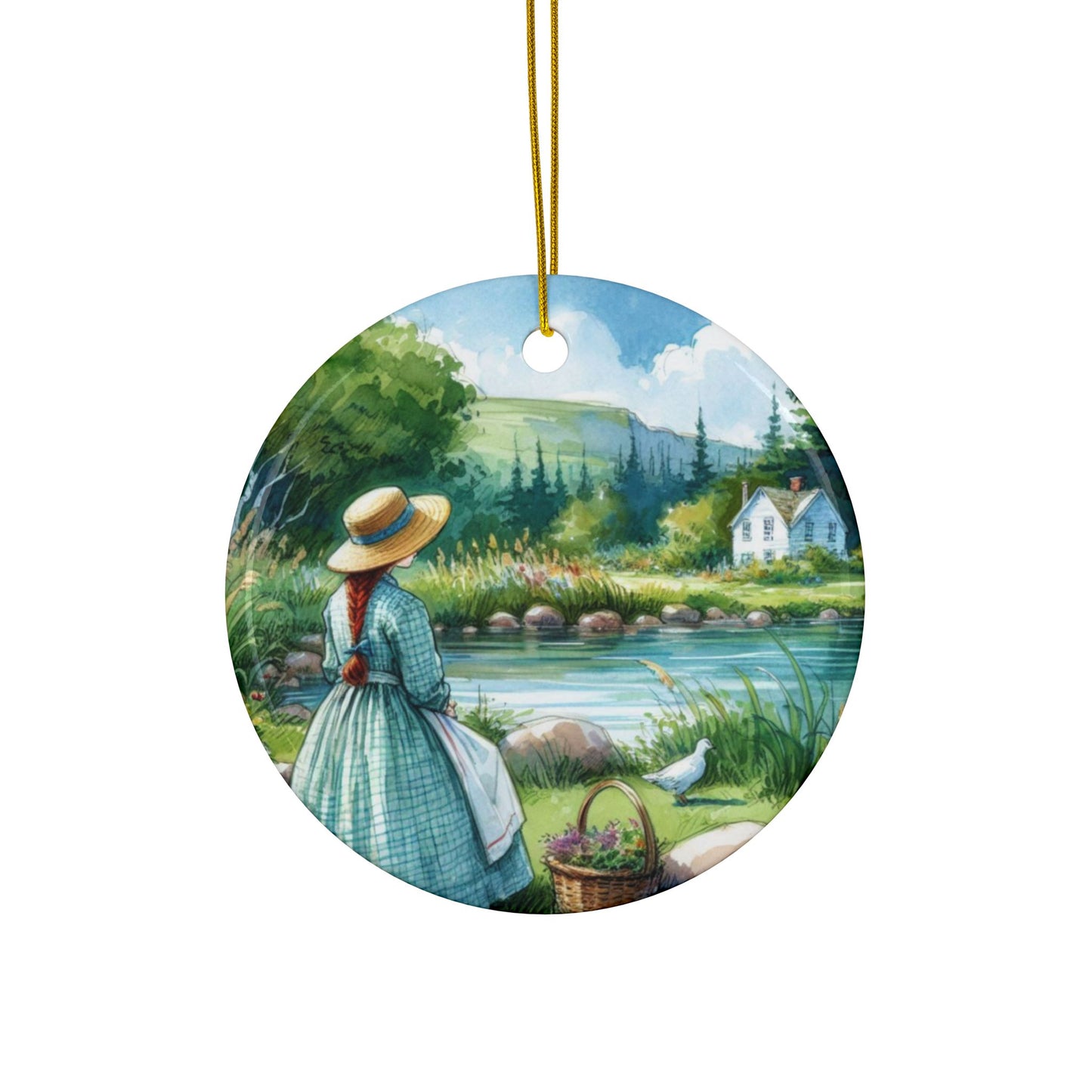 Ceramic Ornaments, Anne of Green Gables Christmas Decor, Lucy Maud Montgomery, Lake of Shining Waters, Holiday Gift, Home Decor, Set of 5