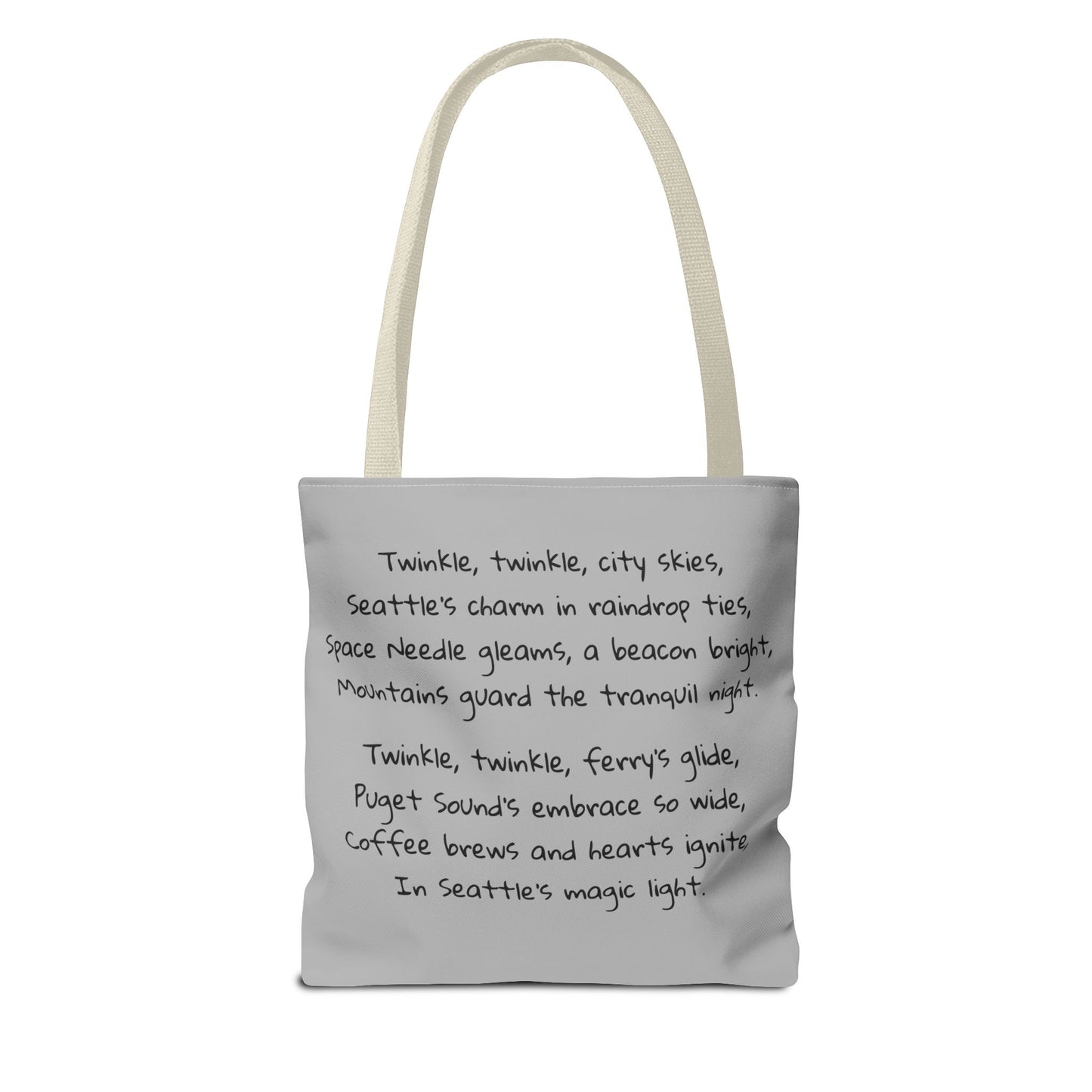 Seattle, Space Needle, Washington, Twinkle Twinkle Little Star, Nursery Rhyme, Tote Bag, Book Bag, Library Bag, Gift, School Bag,