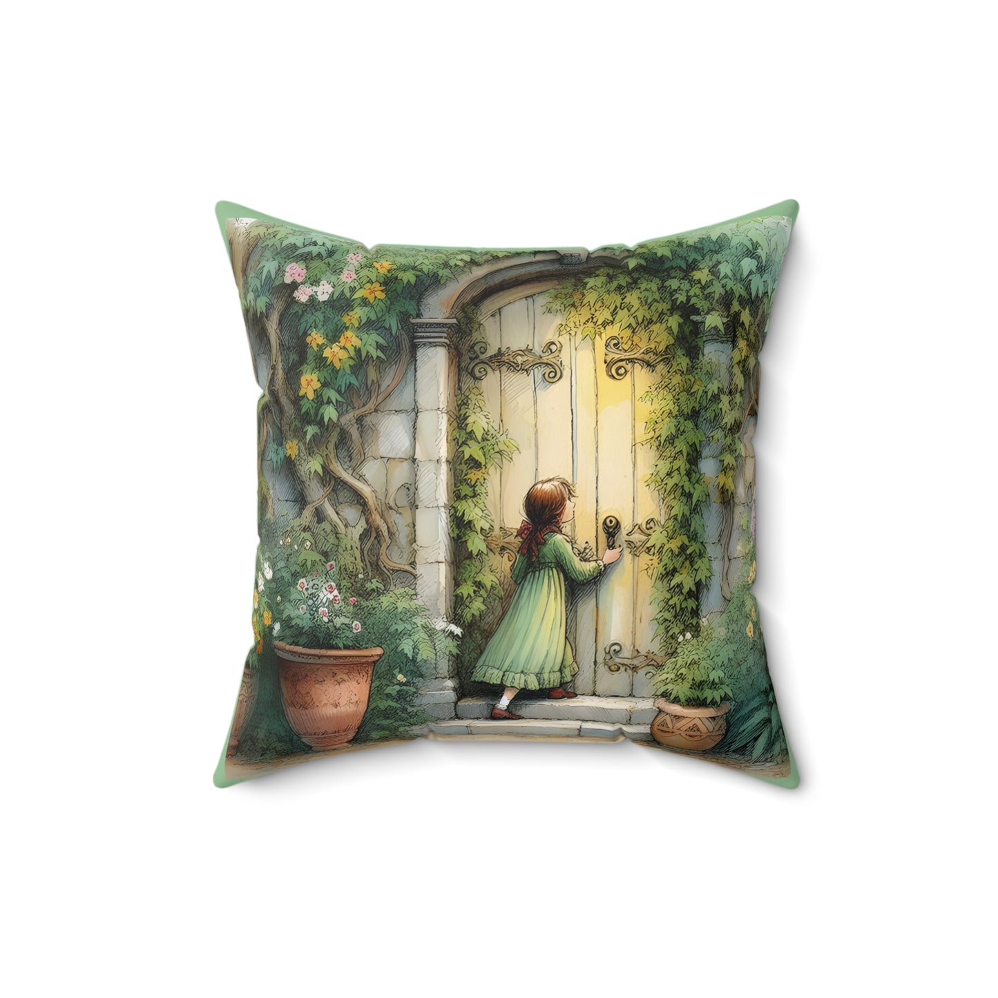 The Secret Garden, Vintage Style, Square Pillow