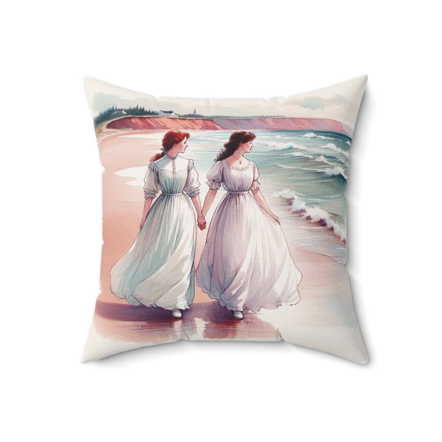 Anne of Green Gables Square Pillow - Diana Barry Library Book Nook Cushion, Lucy Maud Montgomery Inspired, Prince Edward Island Decor, Spun