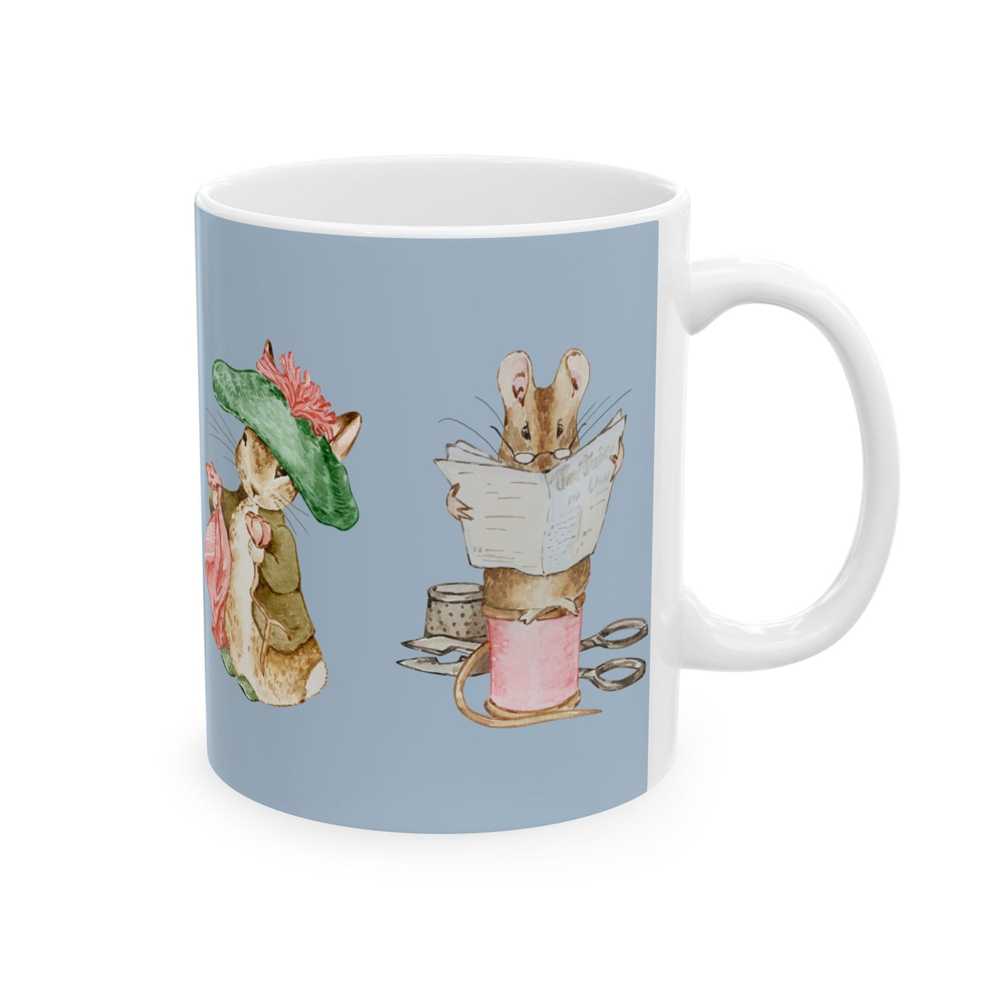 Beatrix Potter Ceramic Mug, Baby Boy Shower Gift, Peter Rabbit Kitchen Decor Cup, 11oz 15oz, Characters, Favor