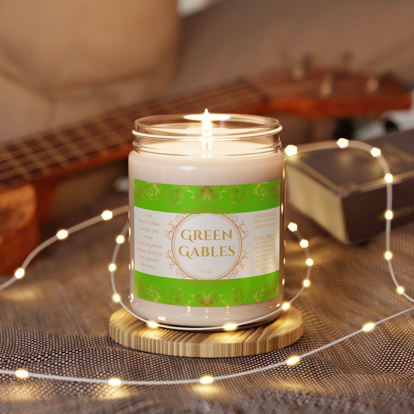 Anne of Green Gables, Scented, Soy, Candle, 9oz, Gift, Literary Candle, Apple Spice Scent