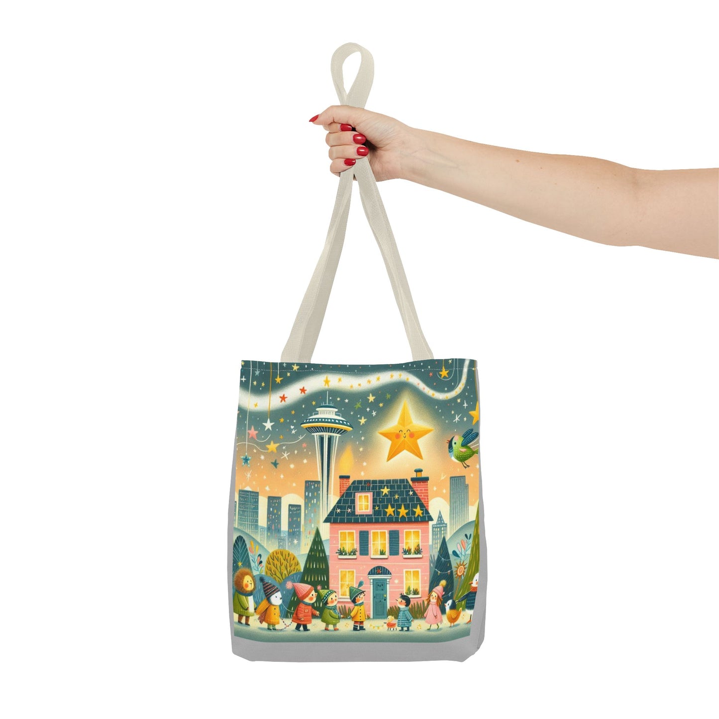 Seattle, Space Needle, Washington, Twinkle Twinkle Little Star, Nursery Rhyme, Tote Bag, Book Bag, Library Bag, Gift, School Bag,