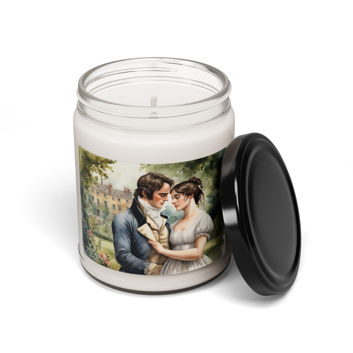 Elizabeth and Darcy, Jane Austen, Austenite, British, Reader, Gift, Bookworm, Library, Scented Soy Candle, 9oz
