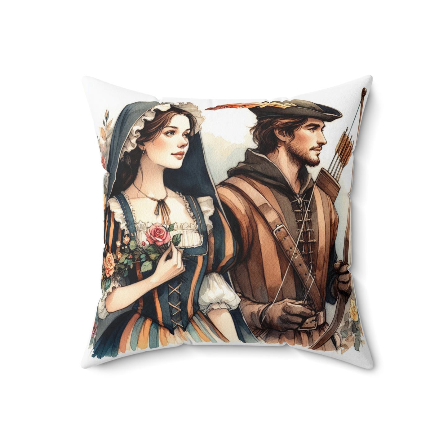 Robin Hood Maid Marion, Medieval, Literary, Cushion, Library, Book Nook, Square Pillow, Home Decor, Bedding Gift