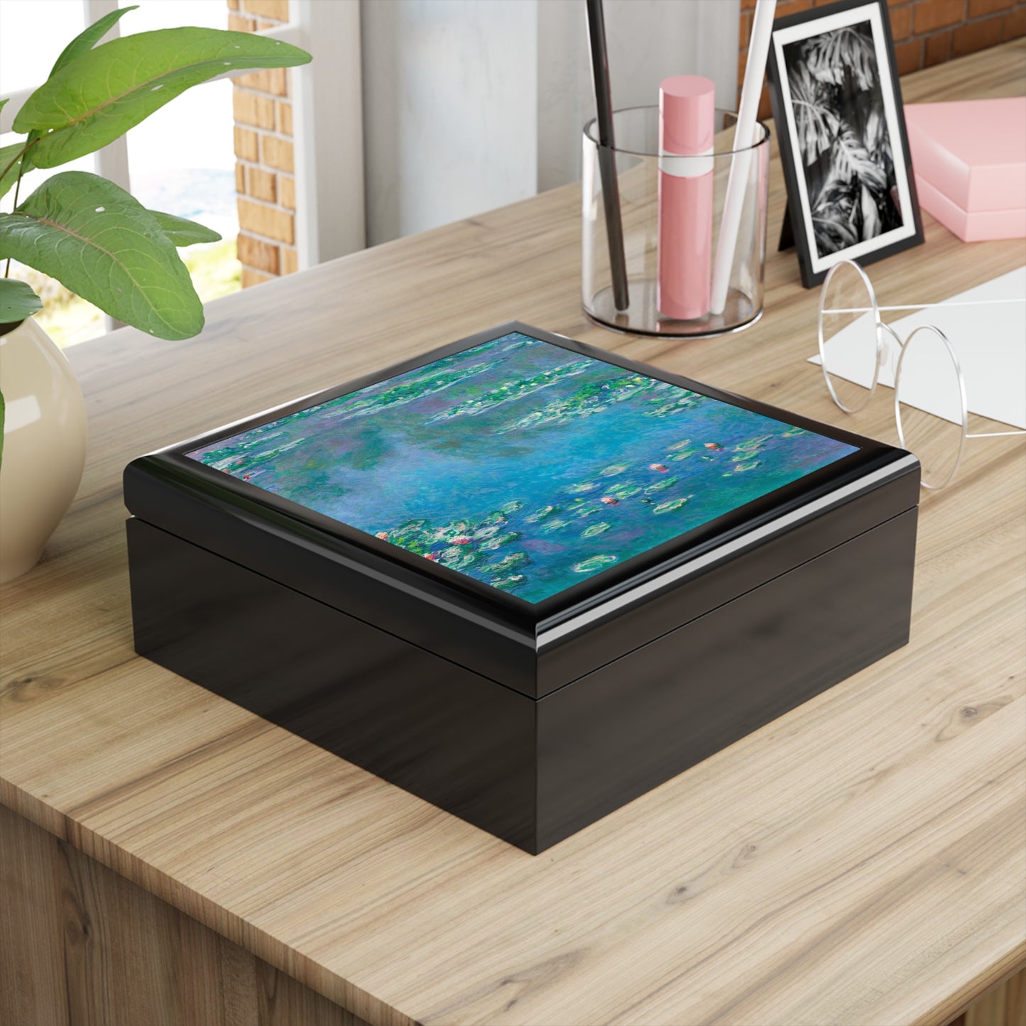 Claude Monet, Waterlily Garden, Waterlilies, Art, Gift, Impressionist, Jewelry Box