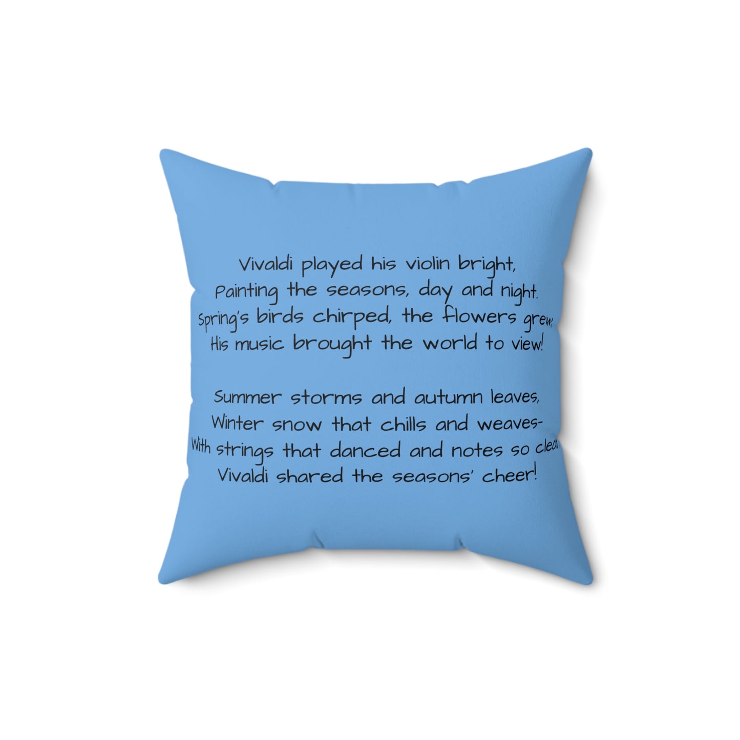 Vivaldi Violin Music Library Square Pillow, Classical Music Home Decor, Teacher Gift, Kids Room Decoration, Gift for Music Lover, Classroom
