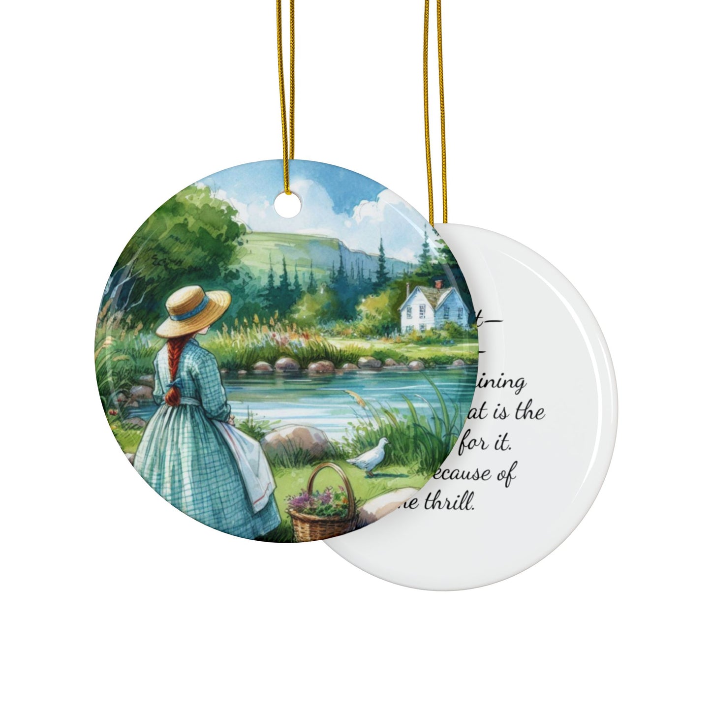 Ceramic Ornaments, Anne of Green Gables Christmas Decor, Lucy Maud Montgomery, Lake of Shining Waters, Holiday Gift, Home Decor, Set of 5
