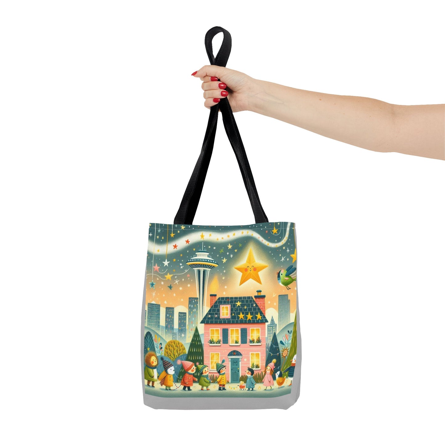 Seattle, Space Needle, Washington, Twinkle Twinkle Little Star, Nursery Rhyme, Tote Bag, Book Bag, Library Bag, Gift, School Bag,