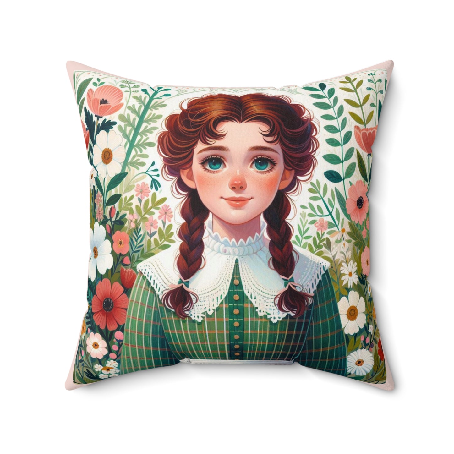 Anne of Green Gables, Lucy Maud Montgomery, Square Pillow, Anne with an 'e', Bedding, Decor, Library, Book Nook, Reading Corner