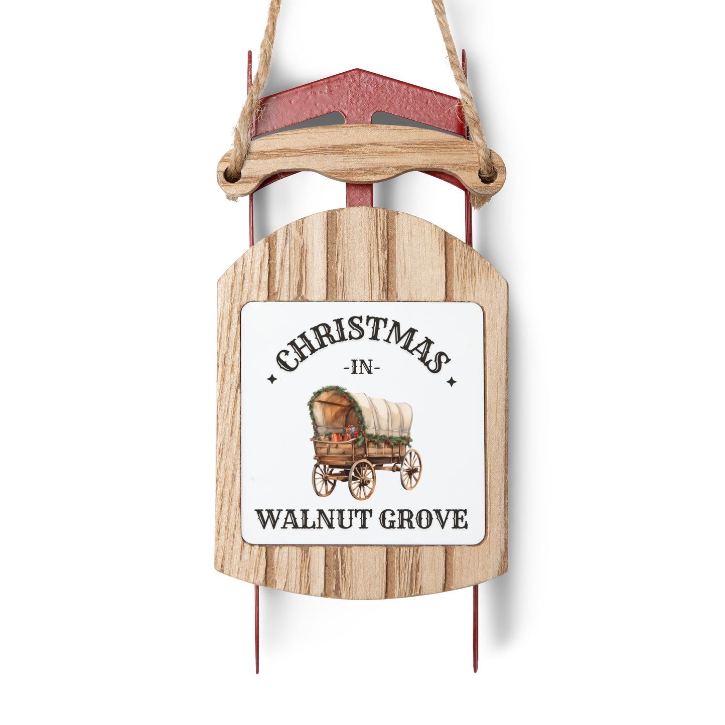 Sled Ornaments, Laura Ingalls Wilder Christmas Tree Decor, Holiday Gift, Walnut Grove Decoration, Mini Sled Ornament