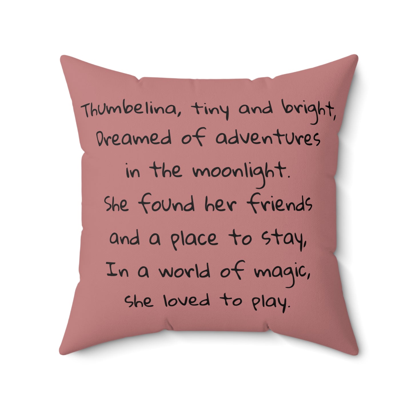 Thumbelina, Square Pillow, Literary Pillow, Library, Book Nook, Reading Corner, Classroom, Teacher, Gift, Fairytale