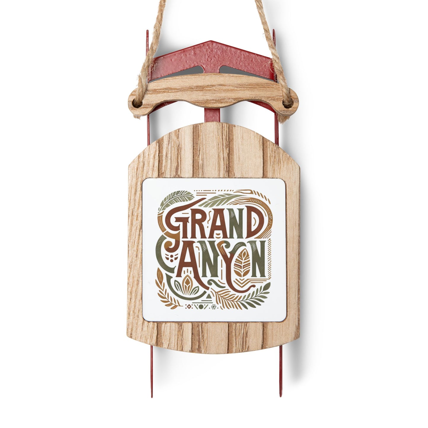 Sled Ornaments, Boho Chic Grand Canyon National Park Christmas Tree Holiday Ornament, Gift, Stocking Stuffer