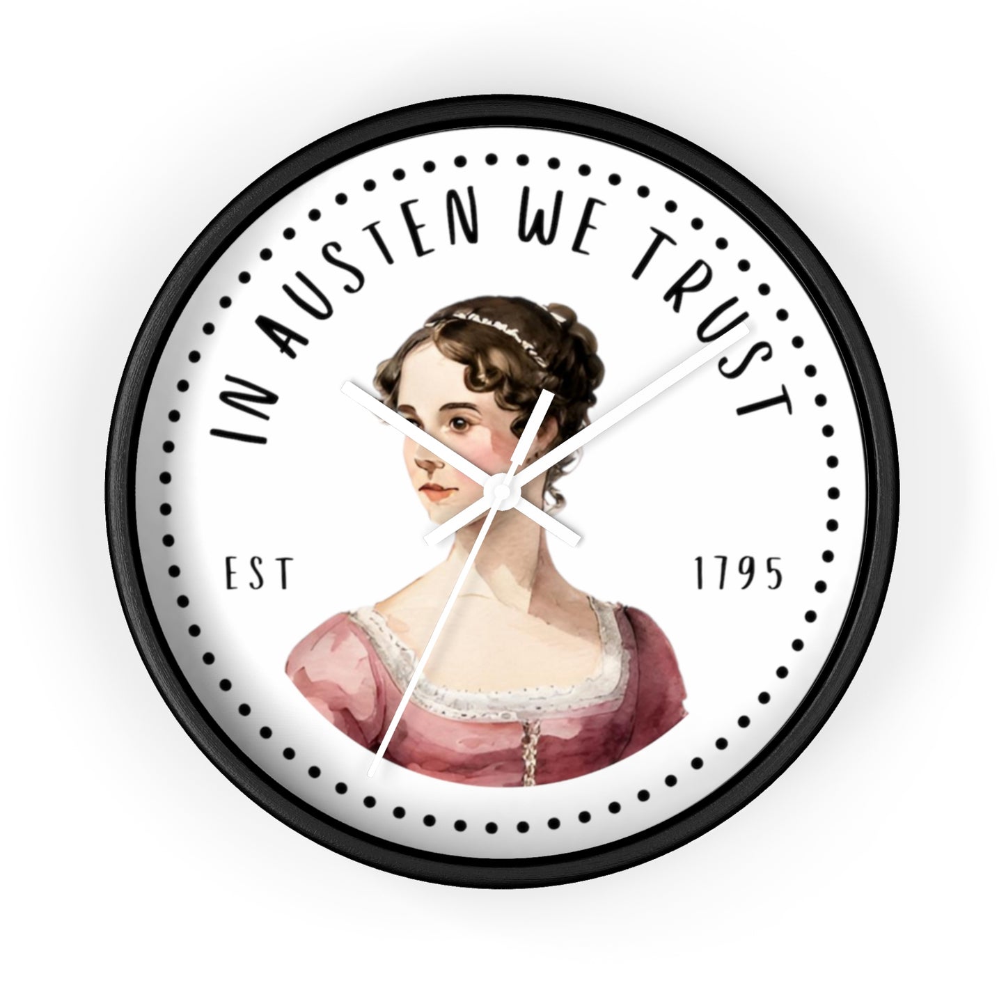 Literary Themed Wall Clock - Jane Austen Inspired Décor, Gift for Book Lovers, Home Office Wall Art, Vintage Style Clock, Literary