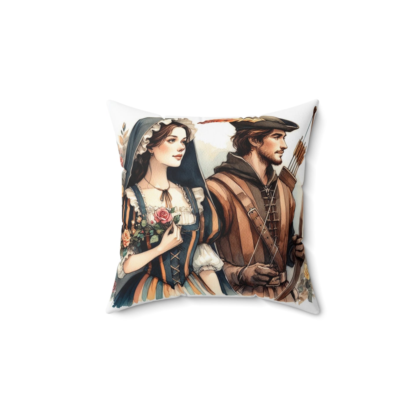 Robin Hood Maid Marion, Medieval, Literary, Cushion, Library, Book Nook, Square Pillow, Home Decor, Bedding Gift