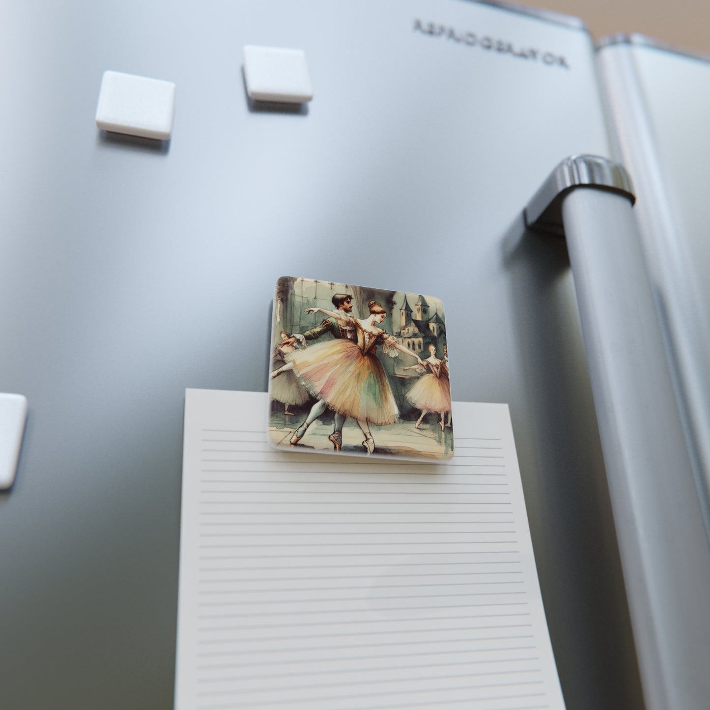 Ballet Magnet, Romeo and Juliet Ballet Artwork Square Porcelain Magnet for Dance Lovers, Home Decor, Gift for Dancers, Perfect for Fridge
