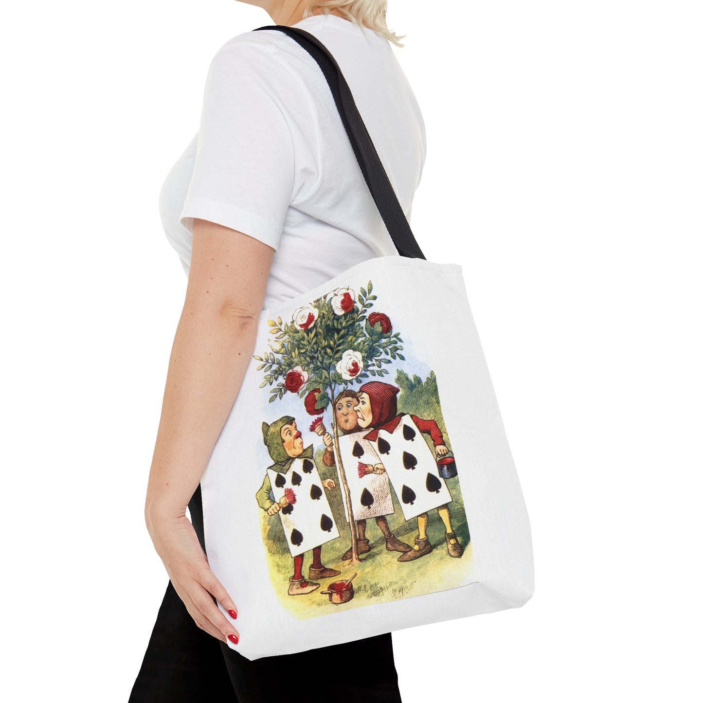 Alice in Wonderland Painting the Roses Red Tote Bag