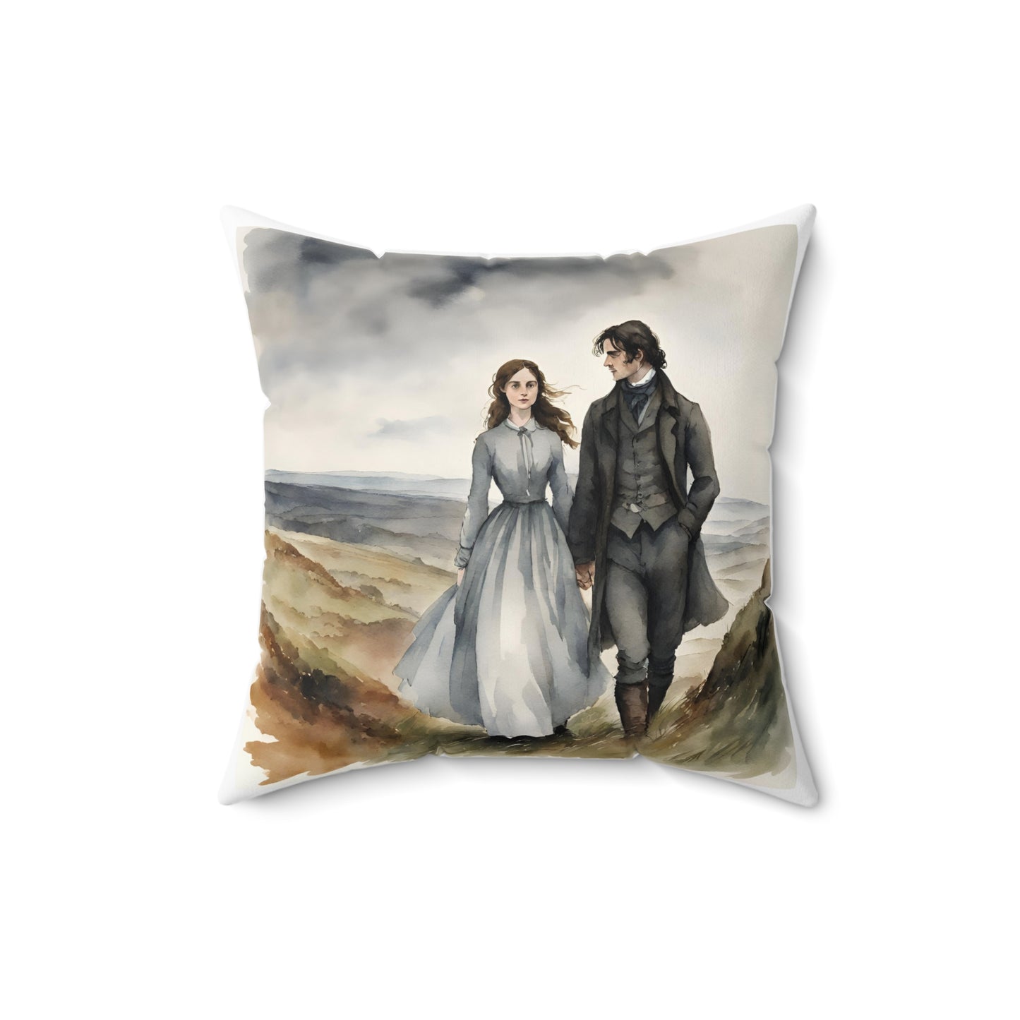 Wuthering Heights, Emily Bronte, Heathcliff, Cathy, British Literature, Pillow