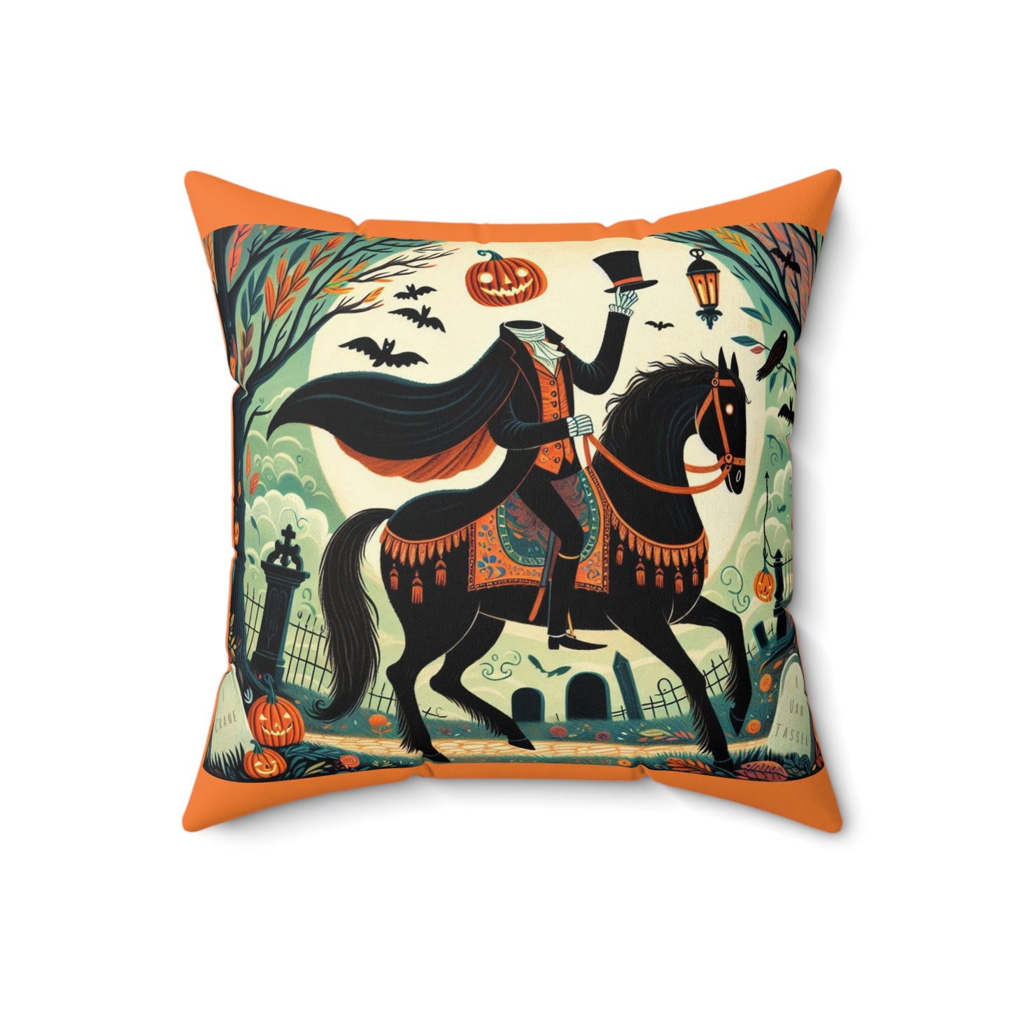 Sleepy Hallow, Headless Horseman, Halloween, Square Pillow, Book Nook, Library, Story time, Classroom