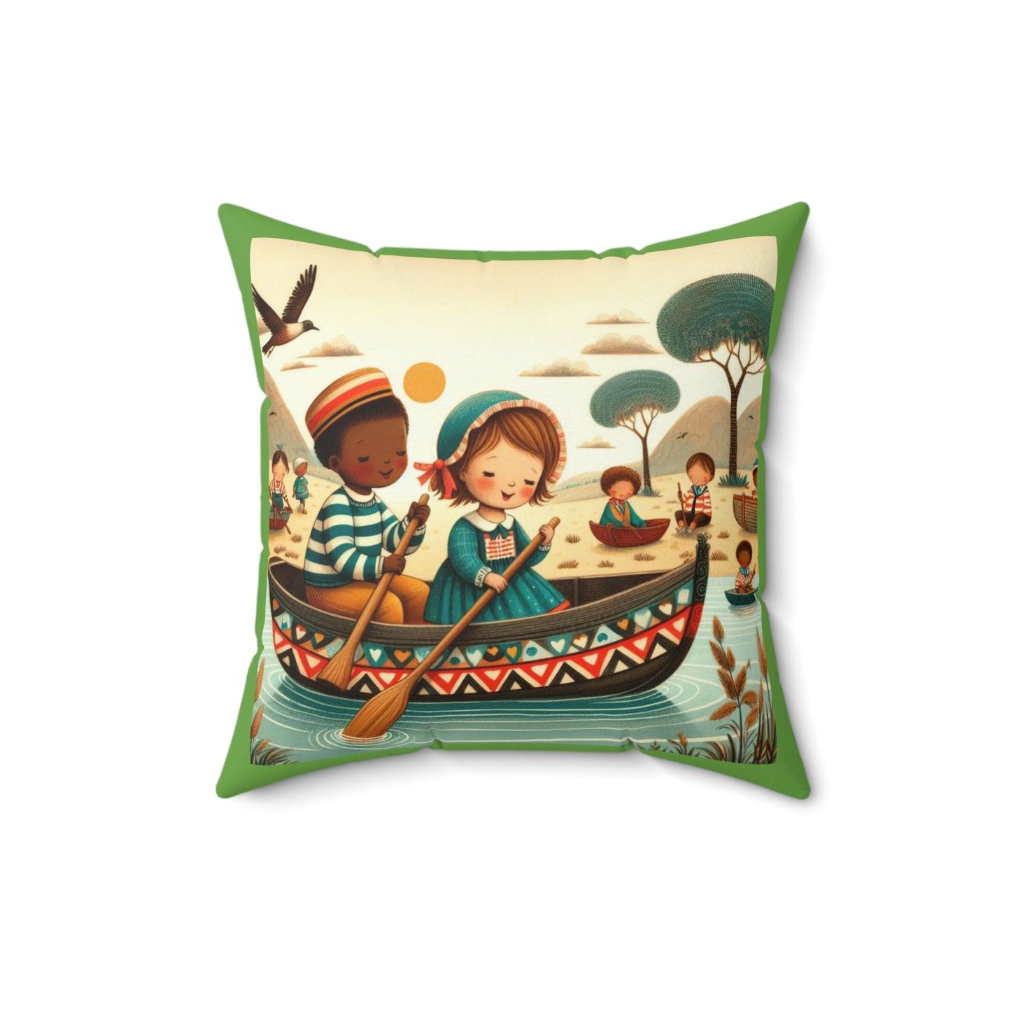 Africa, Afrikaans, Row Row Your Boat, Square Pillow, Nursery Rhyme, Library, Book Nook, Reading Corner, Educational, Gift Classroom