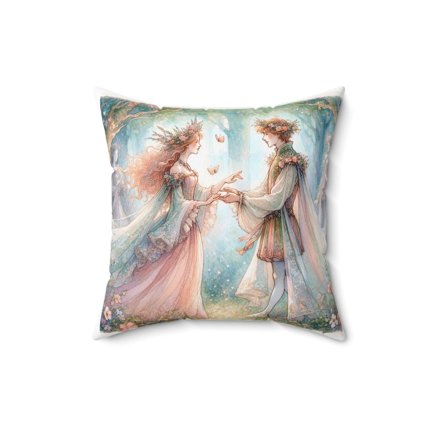 Shakespeare Pillow, Literary Home Decor, Fairy Tale Room Accent, Enchanted Square Cushion, Magical Gift, Midsummer Night Dream Throw Pillow