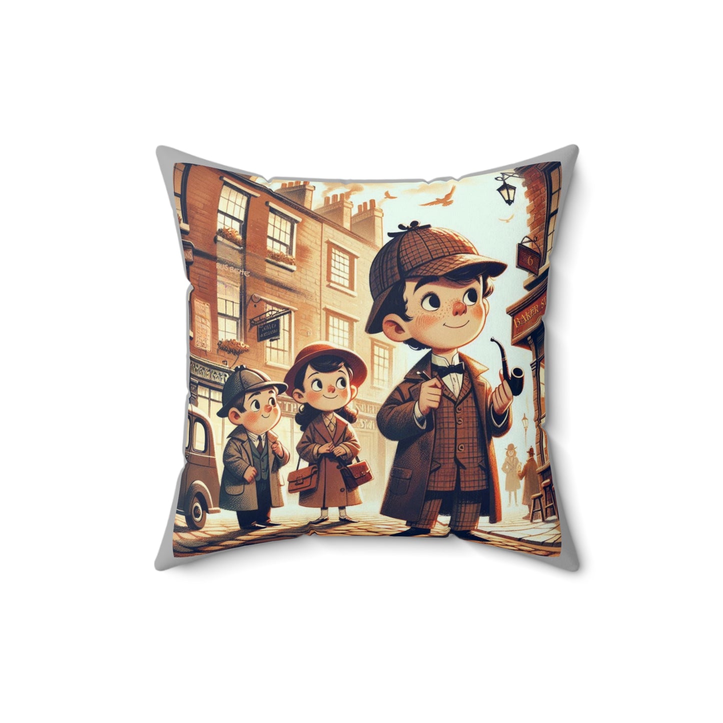 Sherlock Holmes Pillow, Detective Decor, Mystery Room Accent, Literary Home Gift, Book Lover Cushion, Polyester Literary Pillow, Arthur