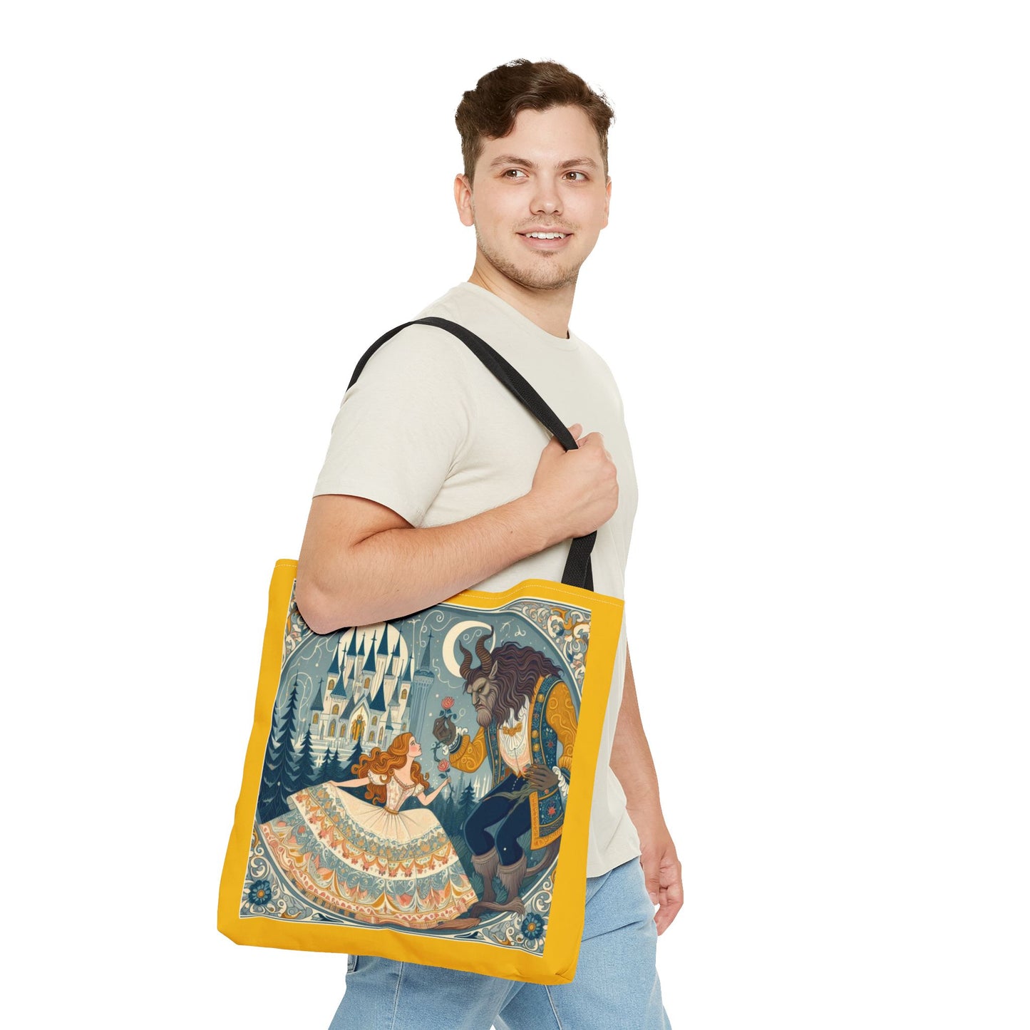 Beauty and the Beast, Fairy Tale, Tote Bag, Book Bag, Library Bag, Gift
