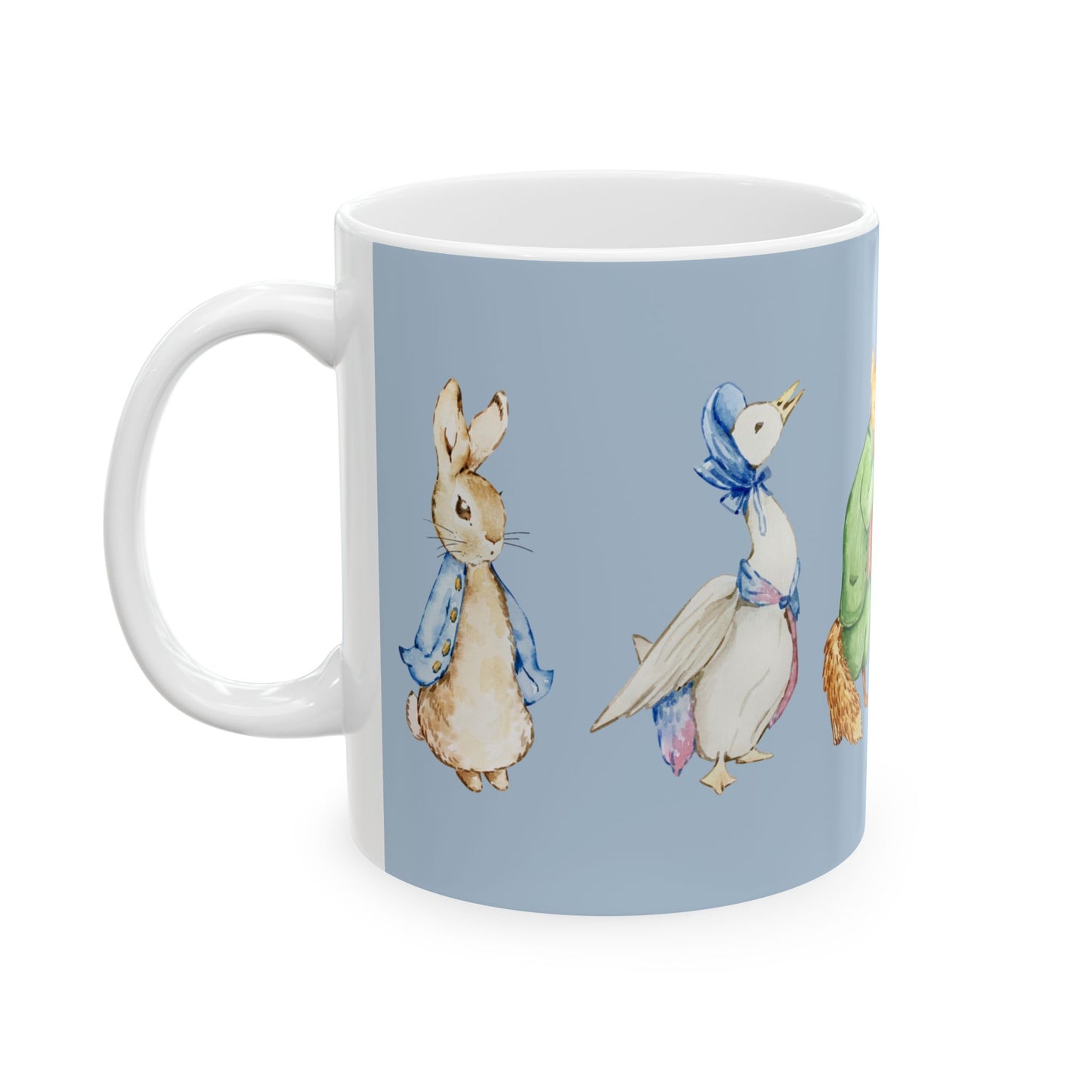 Beatrix Potter Ceramic Mug, Baby Boy Shower Gift, Peter Rabbit Kitchen Decor Cup, 11oz 15oz, Characters, Favor
